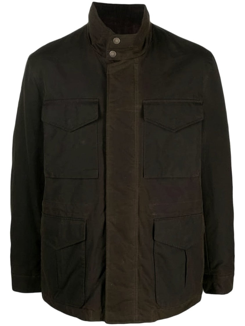 Baracuta Brown Structured Jacket With High Collar