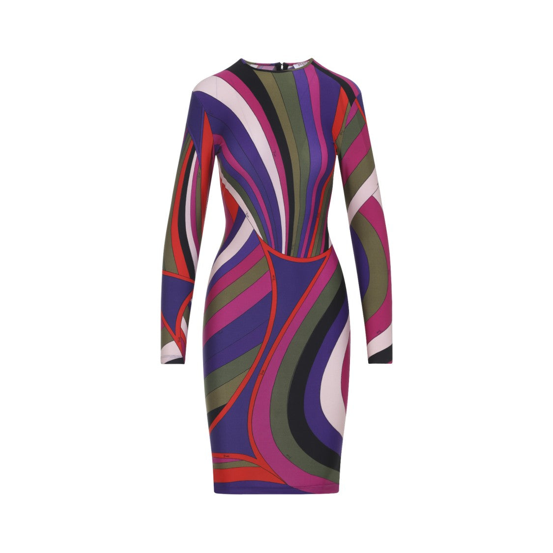 Pucci Multicoloured Abstract Mini Dress With Long Sleeves