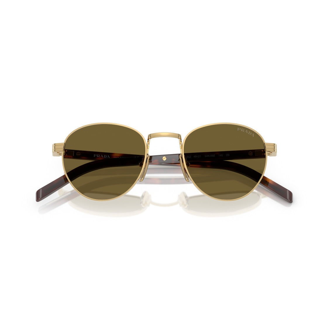 Prada 0Pr B52s Round Frame Gold-Tone Metal Sunglasses