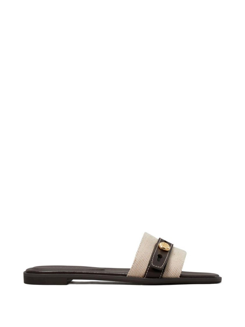 Tory Burch Romy Brown Slide Sandals