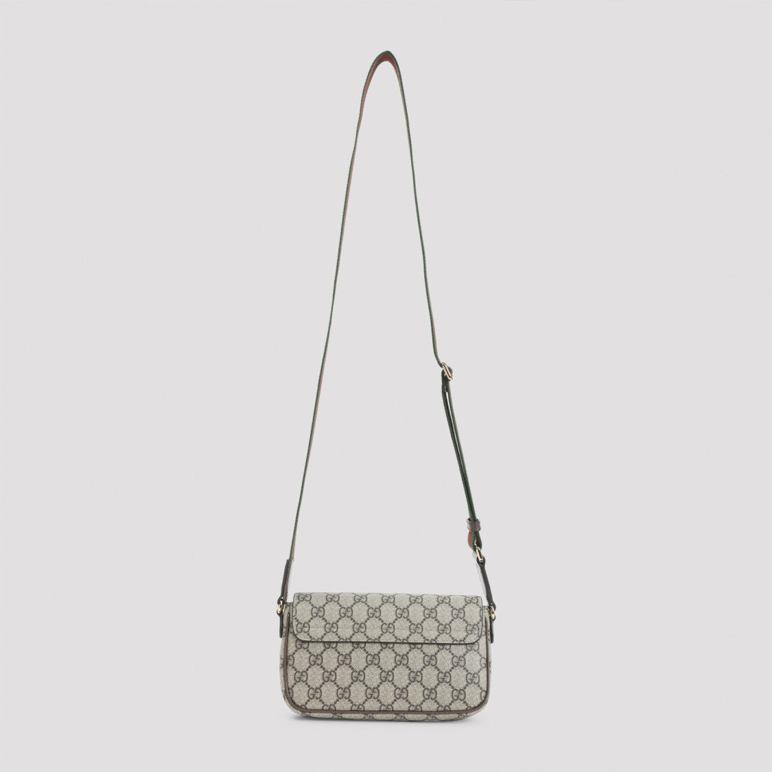 Gucci Rectangular Crossbody Bag With Monogram Pattern And Gold-Tone Logo