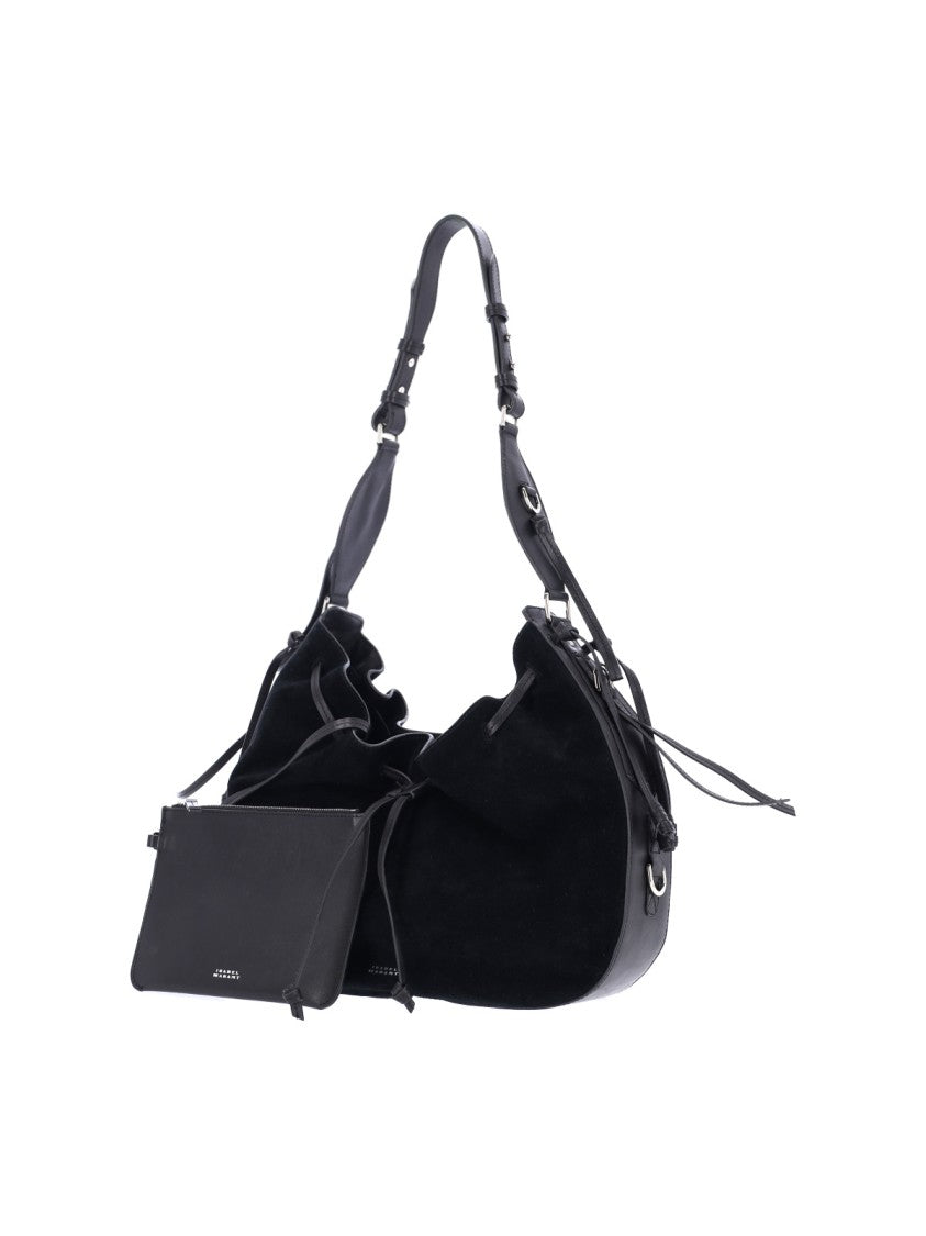 Isabel Marant "Bolton" Shoulder Bag, In Black Suede