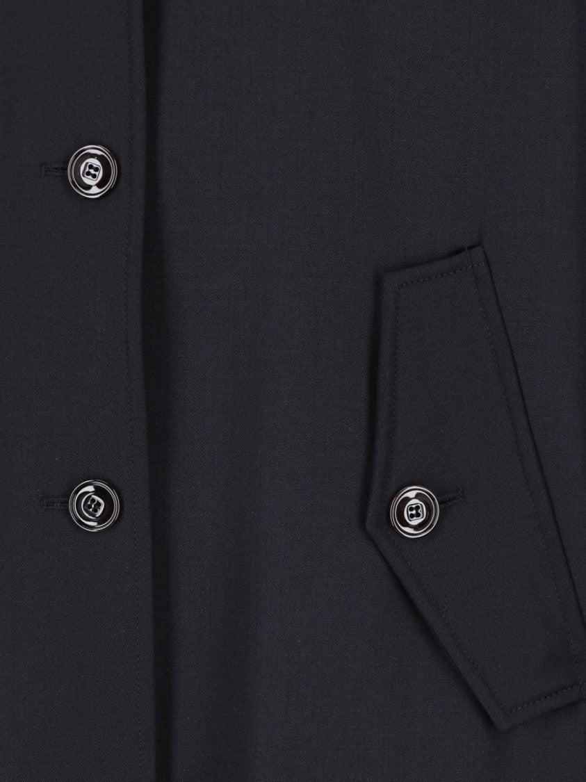 Our Legacy Black Tundra Shearling Collar Gabardine Coat