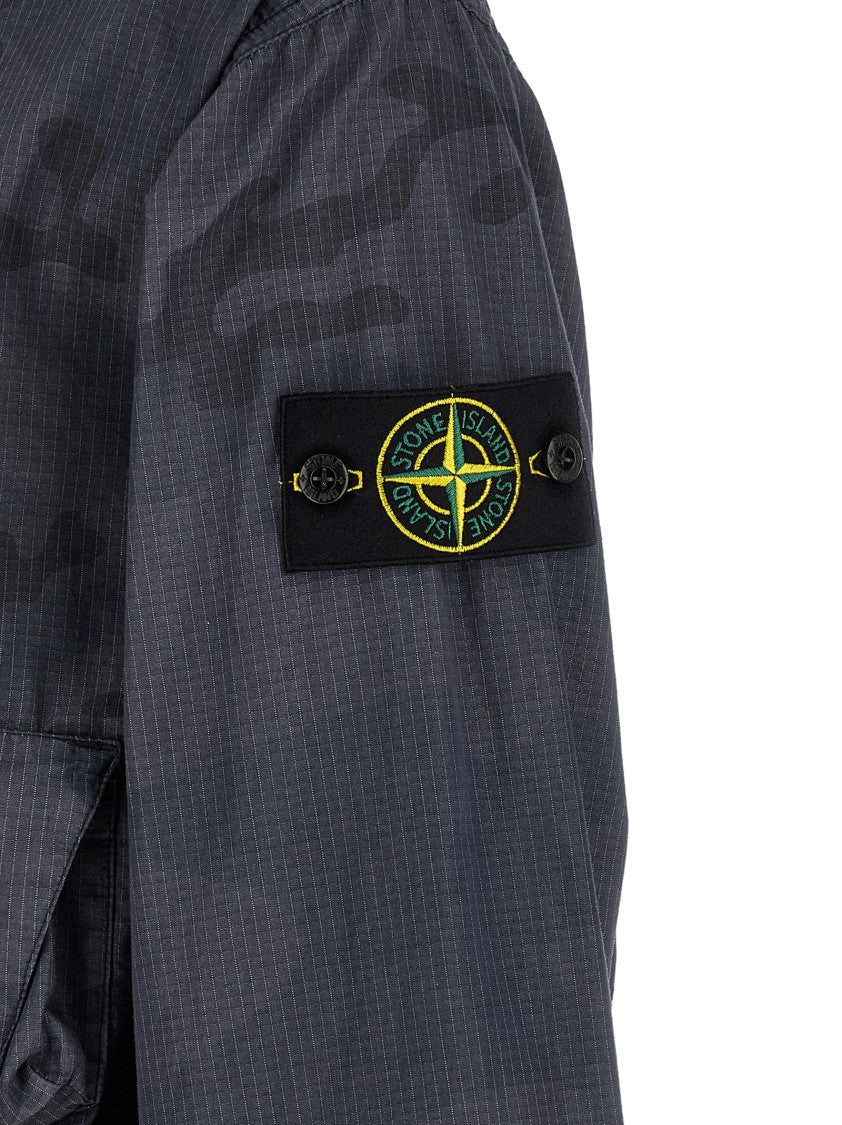 Stone Island Multi-Pocket Camouflage Utility Jacket In Ripstop Nylon