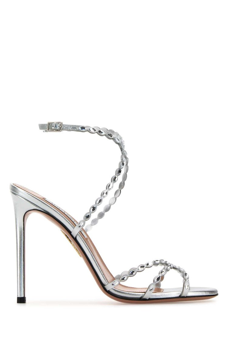 Aquazzura Embellished Leather Love Struck Sandals
