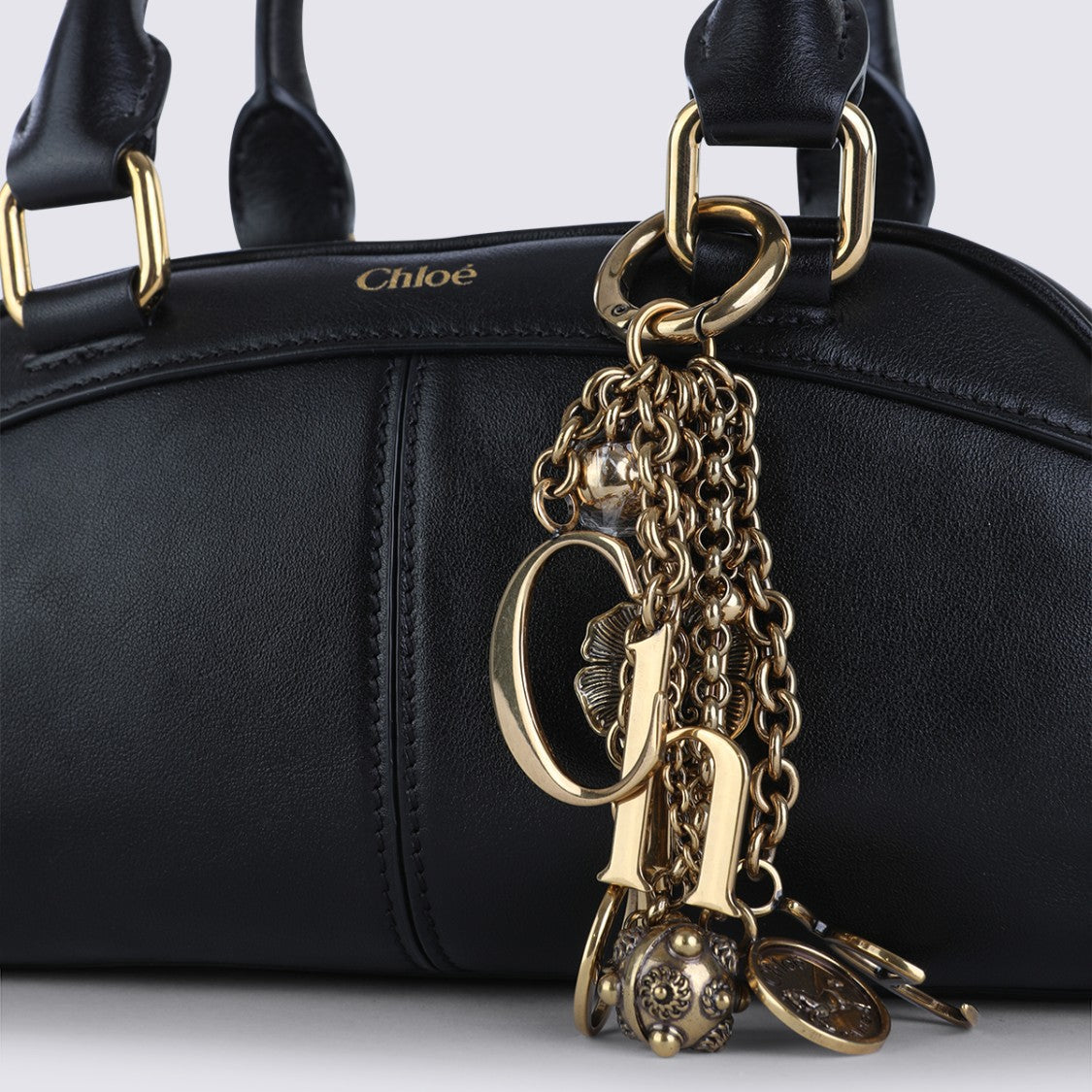 Chloé Black Leather Chloé Bowling Top Handle Bag