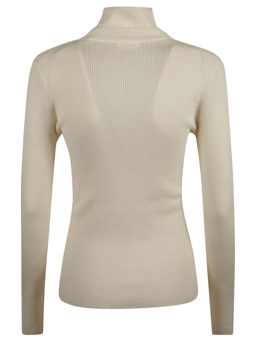 P.A.R.O.S.H. Leila Ribbed Wool Heart Turtleneck Sweater