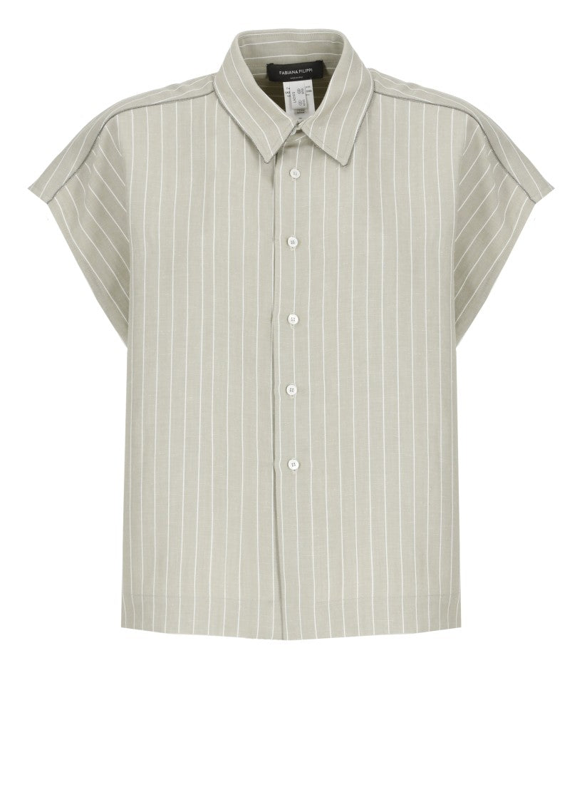 Fabiana Filippi Green Striped Shirt