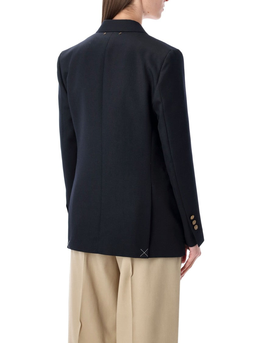 Golden Goose Blue Db Gold Button Wool Blazer