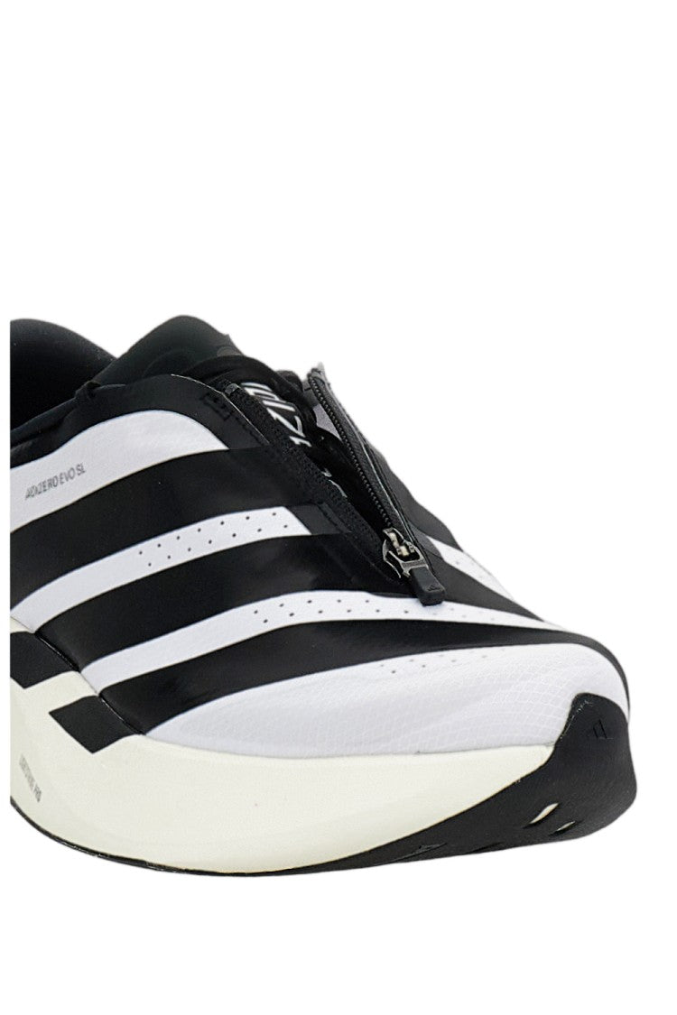 Adidas Originals White Adizero Evo Sl Zip-Up Mesh Sneakers