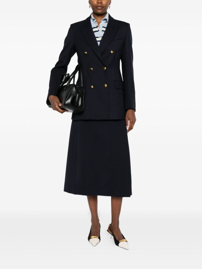 Parosh Double-Breasted Blazer With Gold Buttons
