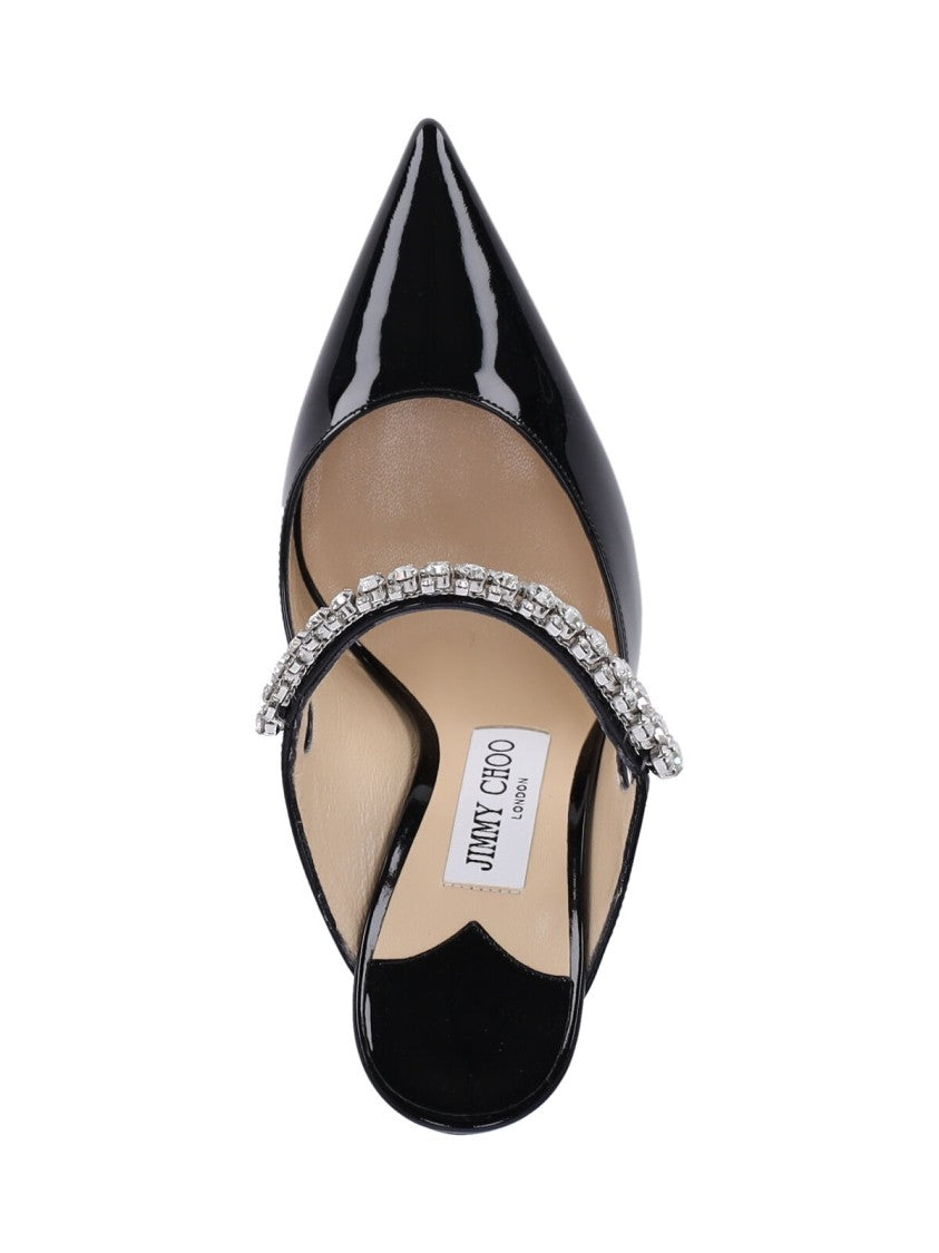 Jimmy Choo Pointed-Toe Mules With Rhinestone Embellishments And Stiletto Heel