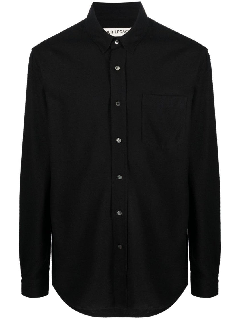 Our Legacy Black Silk Classic Collar Shirt