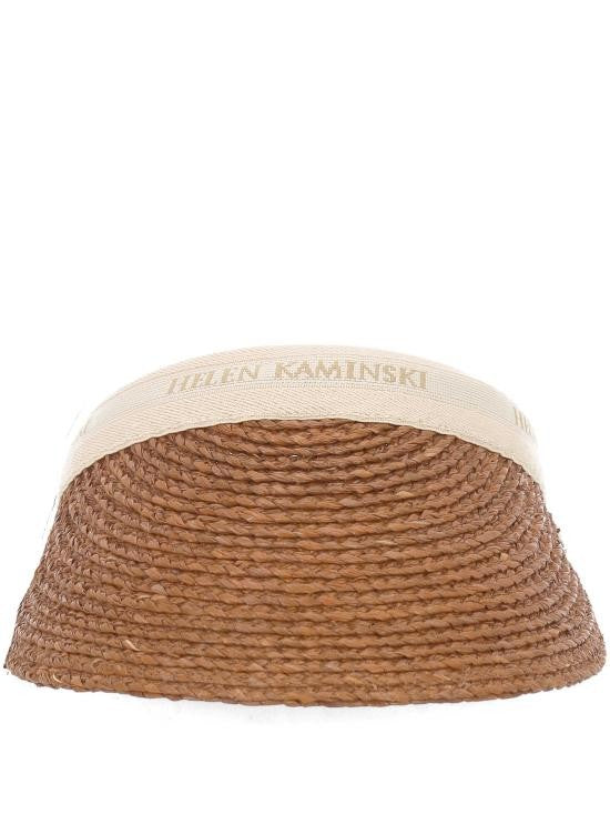 Helen Kaminski Black Woven Raffia Sun Visor