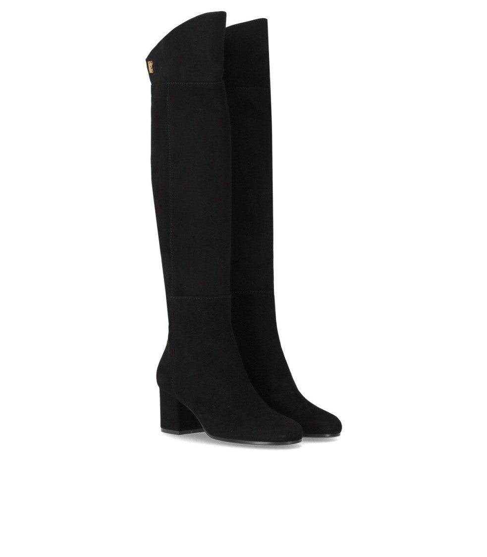 Via Roma 15 Vr Black Suede Heeled High Boot