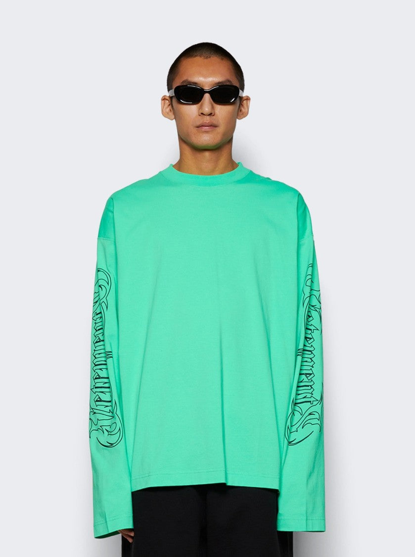 Vetements Printed Metal Longsleeve Tee Neon Green
