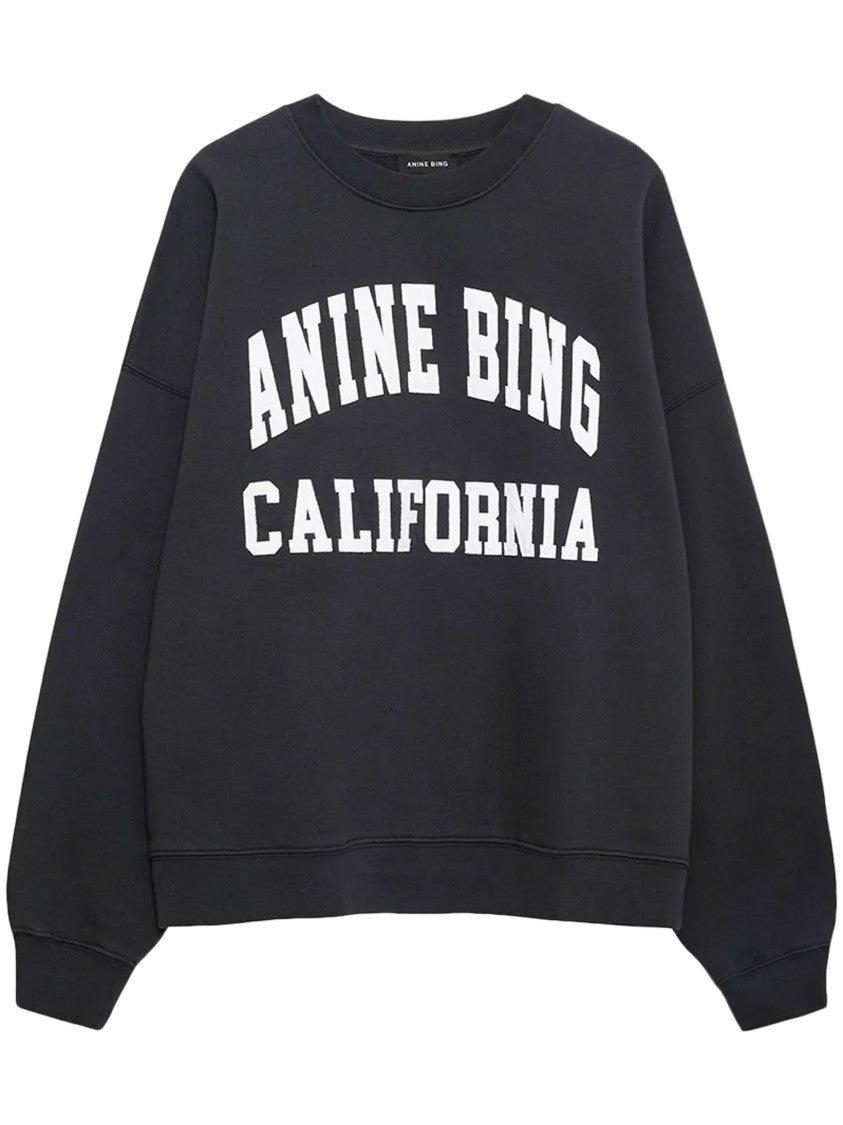Anine Bing Relaxed Fit Crew Neck Sweatshirt With Contrasting Text
