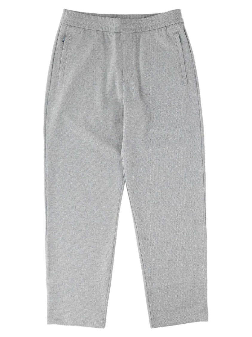 Emporio Armani Straight-Leg Grey Trousers With Elastic Waistband And Pocket Details