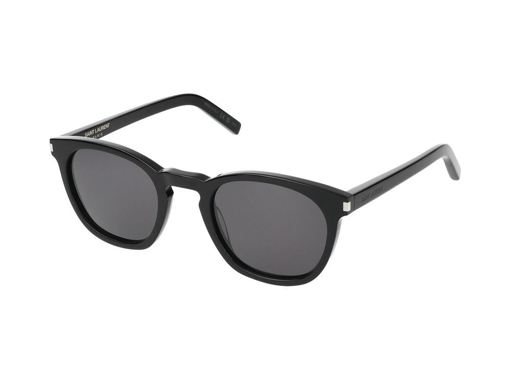 Saint Laurent Black Acetate Square Frame Sunglasses