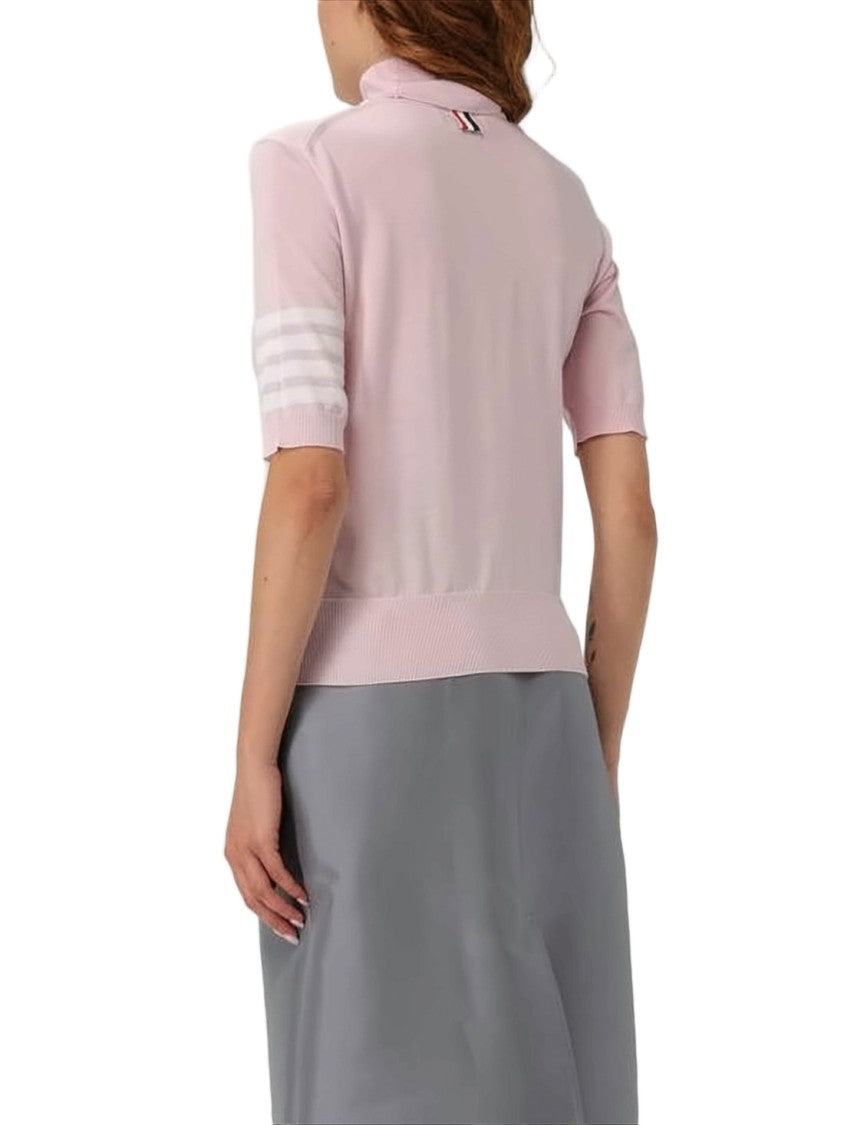 Thom Browne Light Pink Cropped Turtleneck Sweater