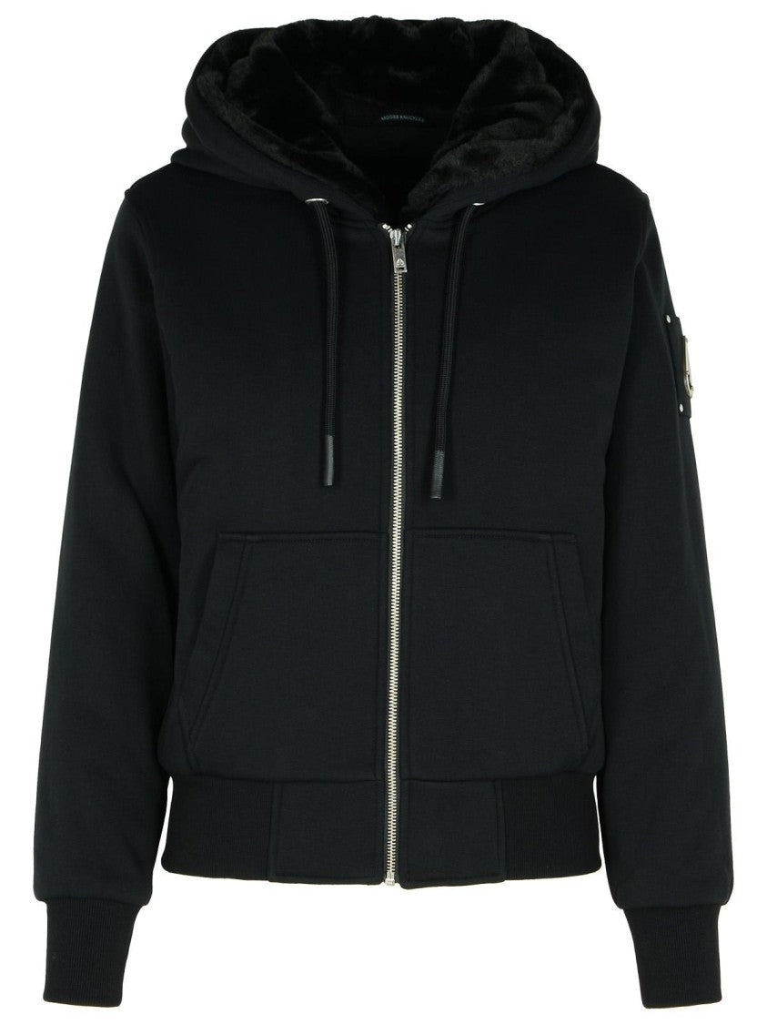 Moose Knuckles Classic Bunny' Black Cotton Blend Sweatshirt