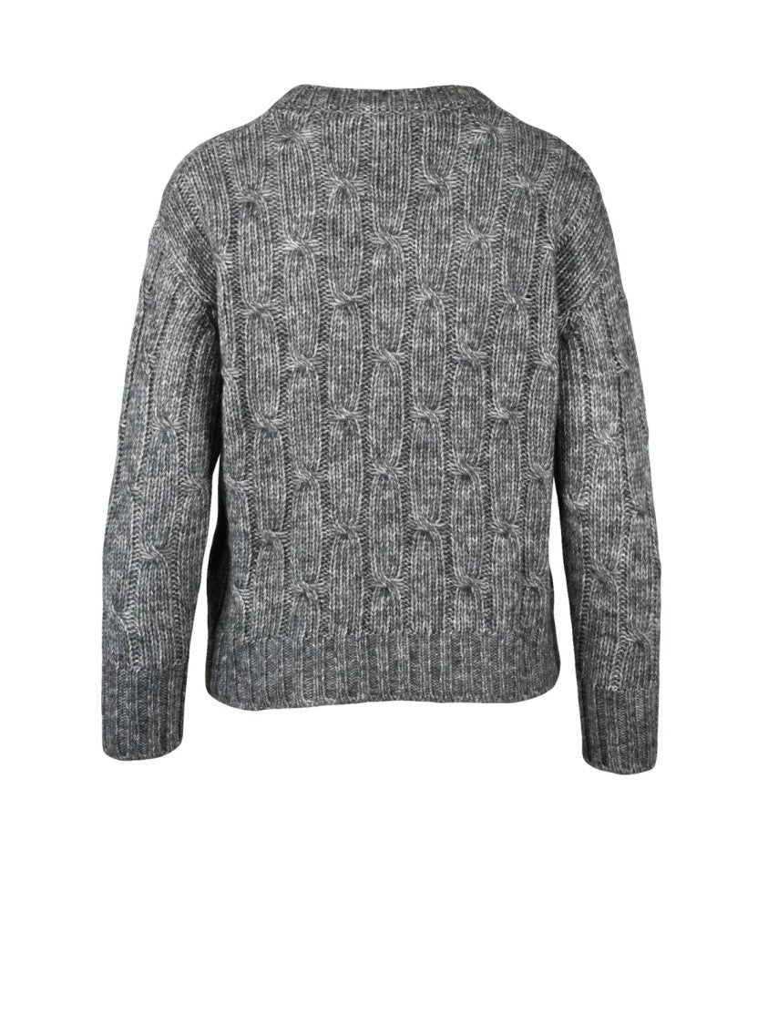 Max Mara Textured Cable Knit Crewneck Pullover By Max Mara
