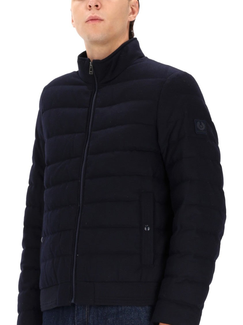 Belstaff Quilted Merino Wool Jacket With Stand Collar And Zipper Closure