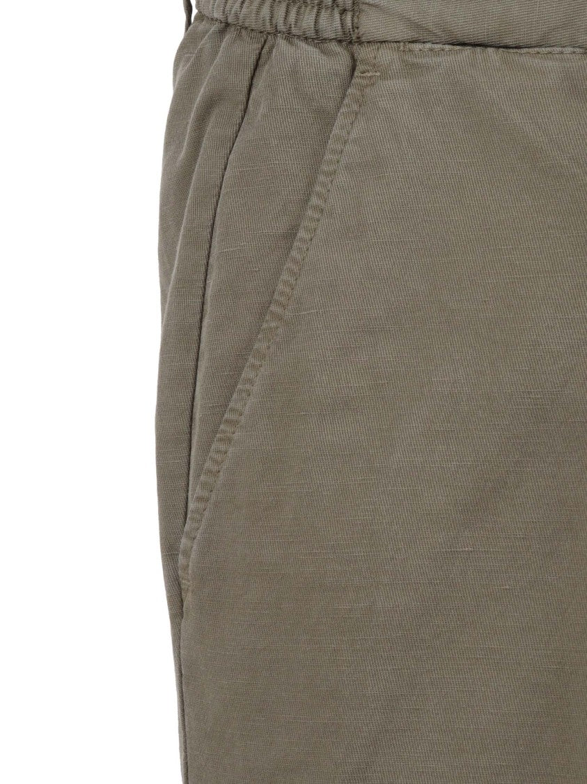 Briglia Olive Cotton Linen Relaxed Shorts