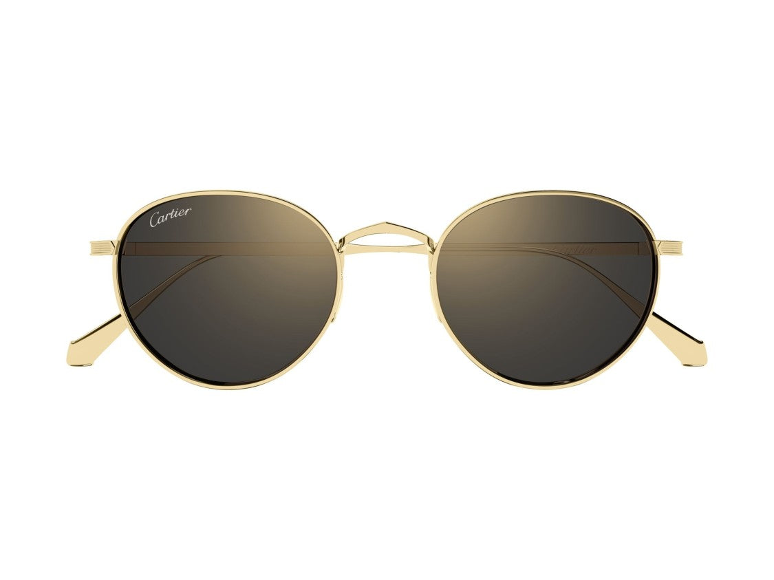 Cartier Gold Ct0626s Titanium Round Sunglasses