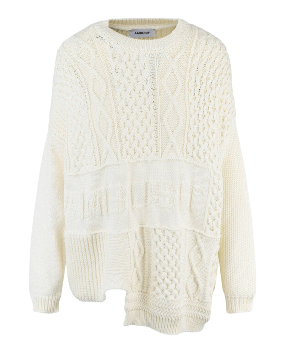 Ambush Patchwork Knit Crewneck Sweater