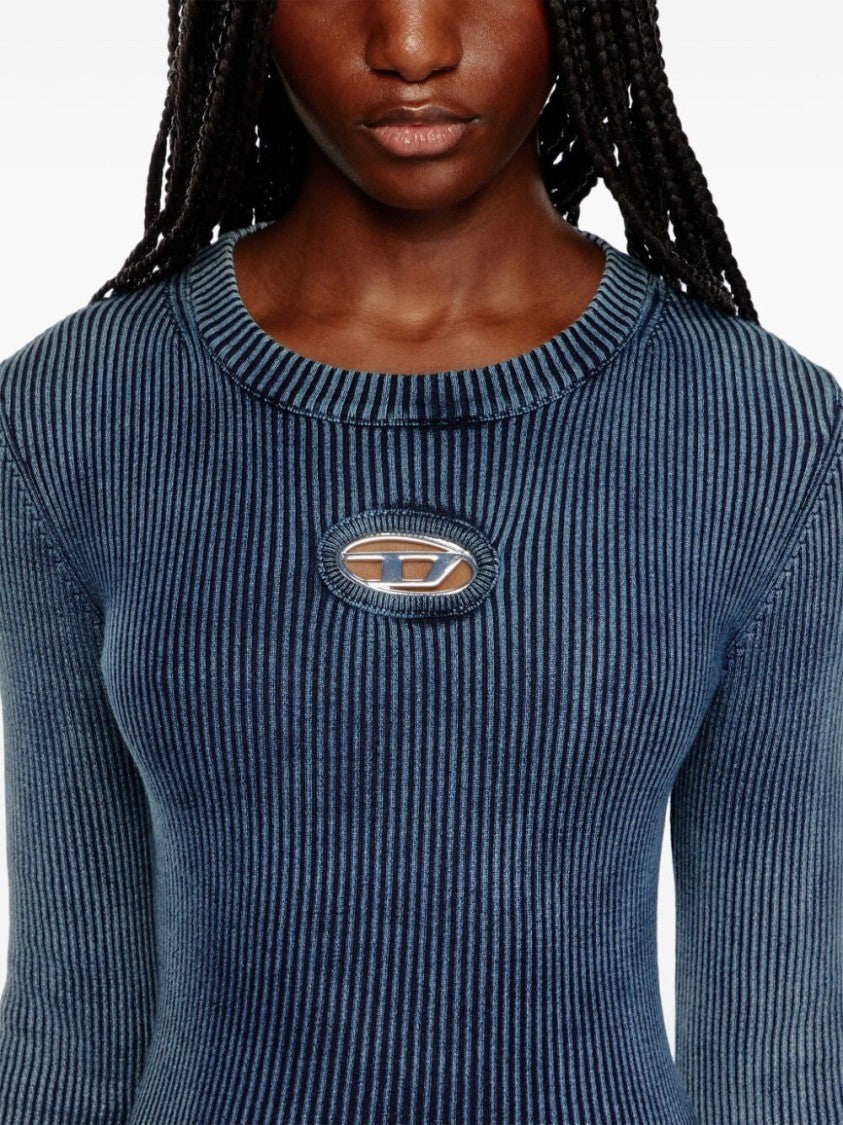 Diesel `M-Anchor-A` Rib-Knit Top With `Oval D`