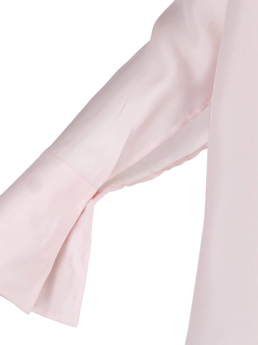 Sa Su Phi Pink Lavallière High Collar Satin-Blend Blouse