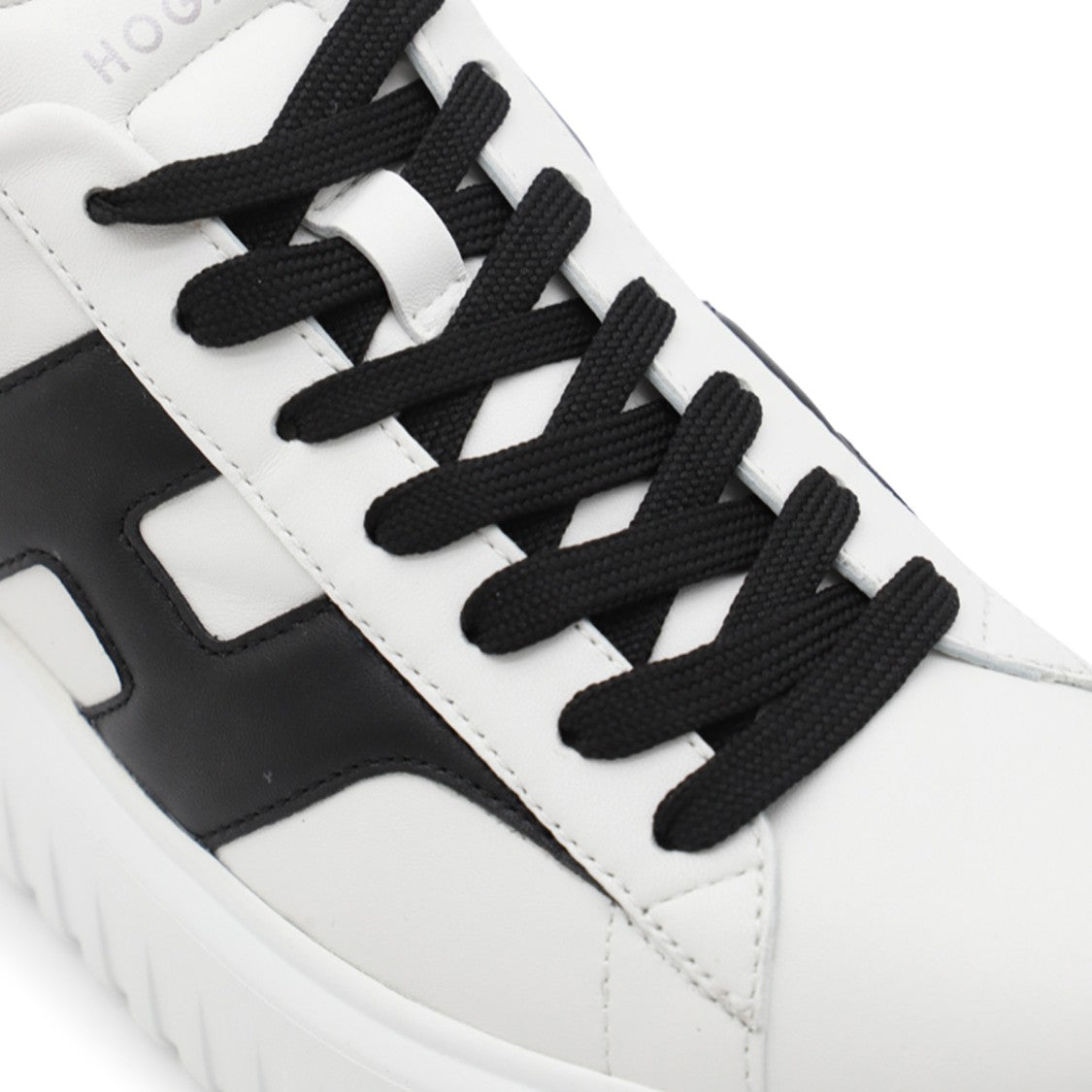Hogan White And Black Leather Sneakers