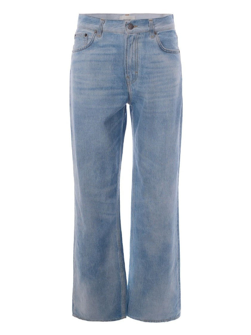 Haikure Wide-Leg Denim Jeans With Leather Logo Patch