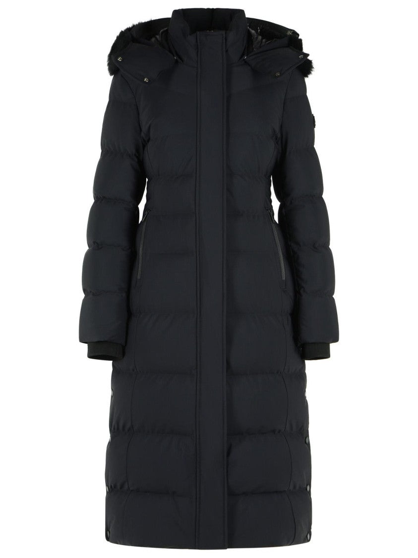 Moose Knuckles Quilted Long Parka With Removable Fur Insert