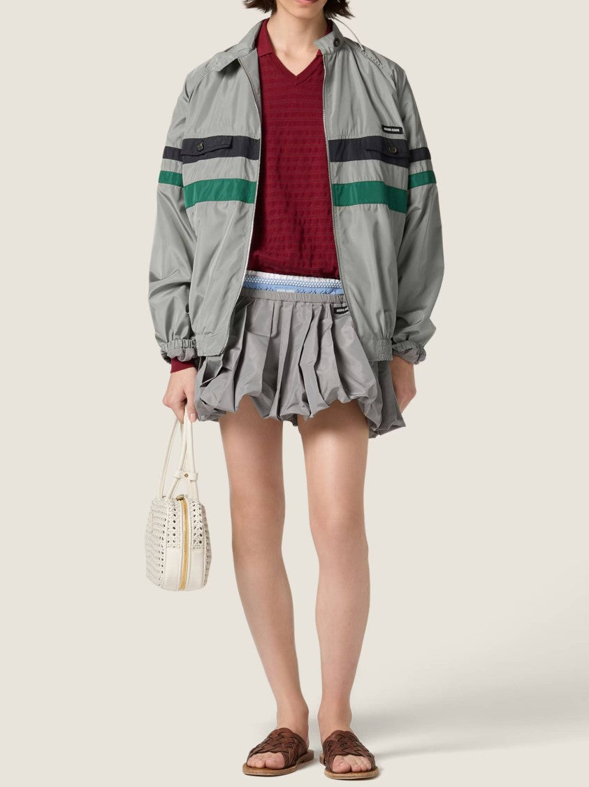 Miu Miu Blouson Horizontal Stripe Lightweight Jacket