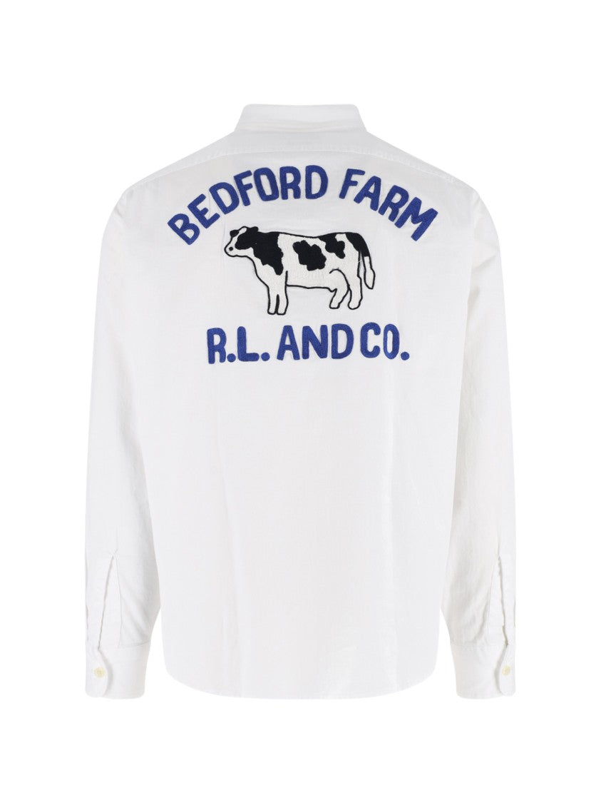 Polo Ralph Lauren White Graphic Back Button-Down Shirt
