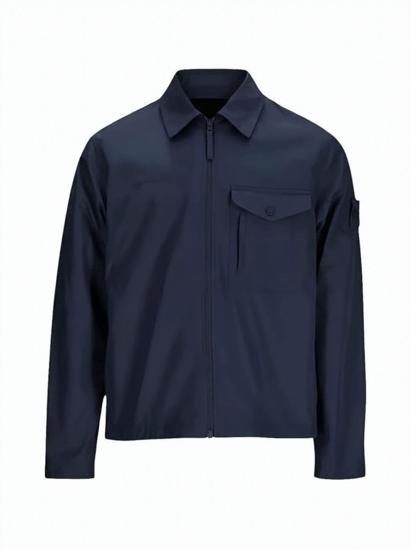 Stone Island Ghost Piece All-Weather Jacket In Structured Cotton Canvas