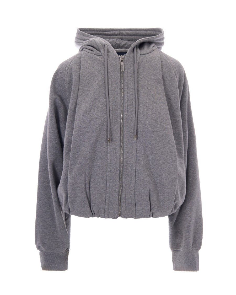 Sportmax Grey Fashion Cotton-Blend Hoodie