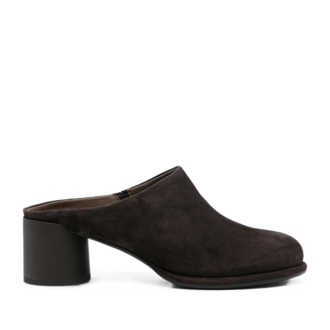 Adrianna Feretti Brown Mid-Heel Minimalist Suede Mules
