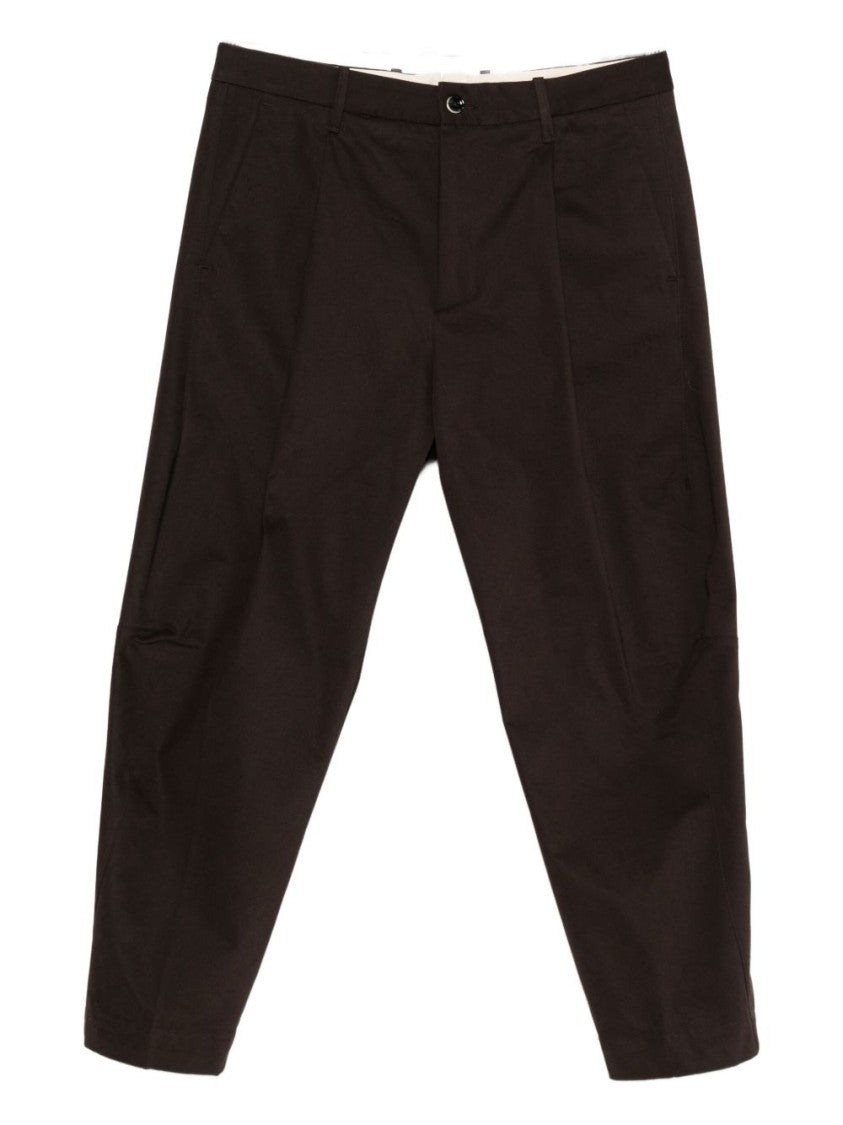 Nine In The Morning Brown Straight-Leg Trousers With Tailored Cut