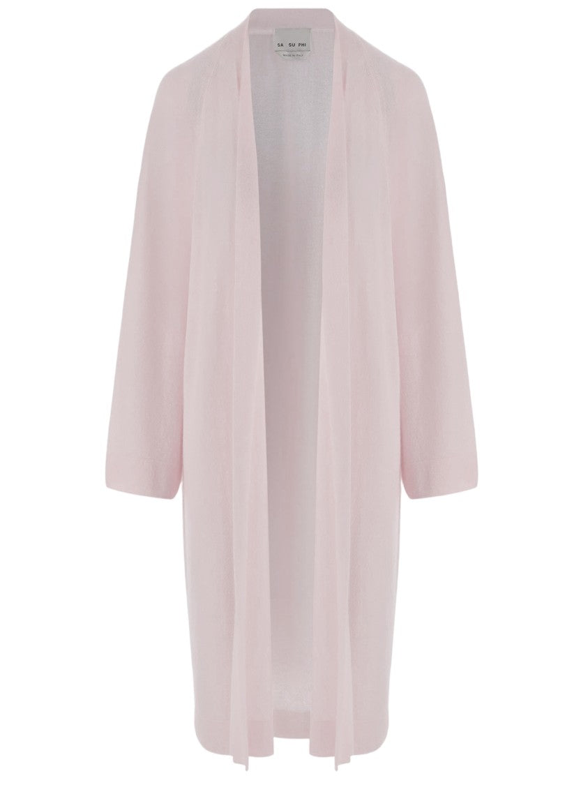 Sa Su Phi Long Open Cashmere And Silk Knit Cardigan