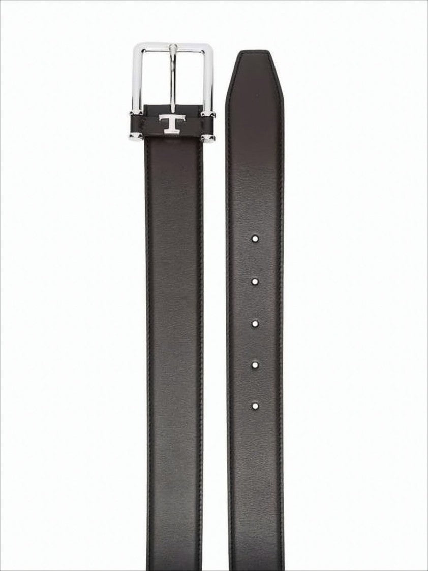 Tod's Brown Leather Belt With Polished Finish