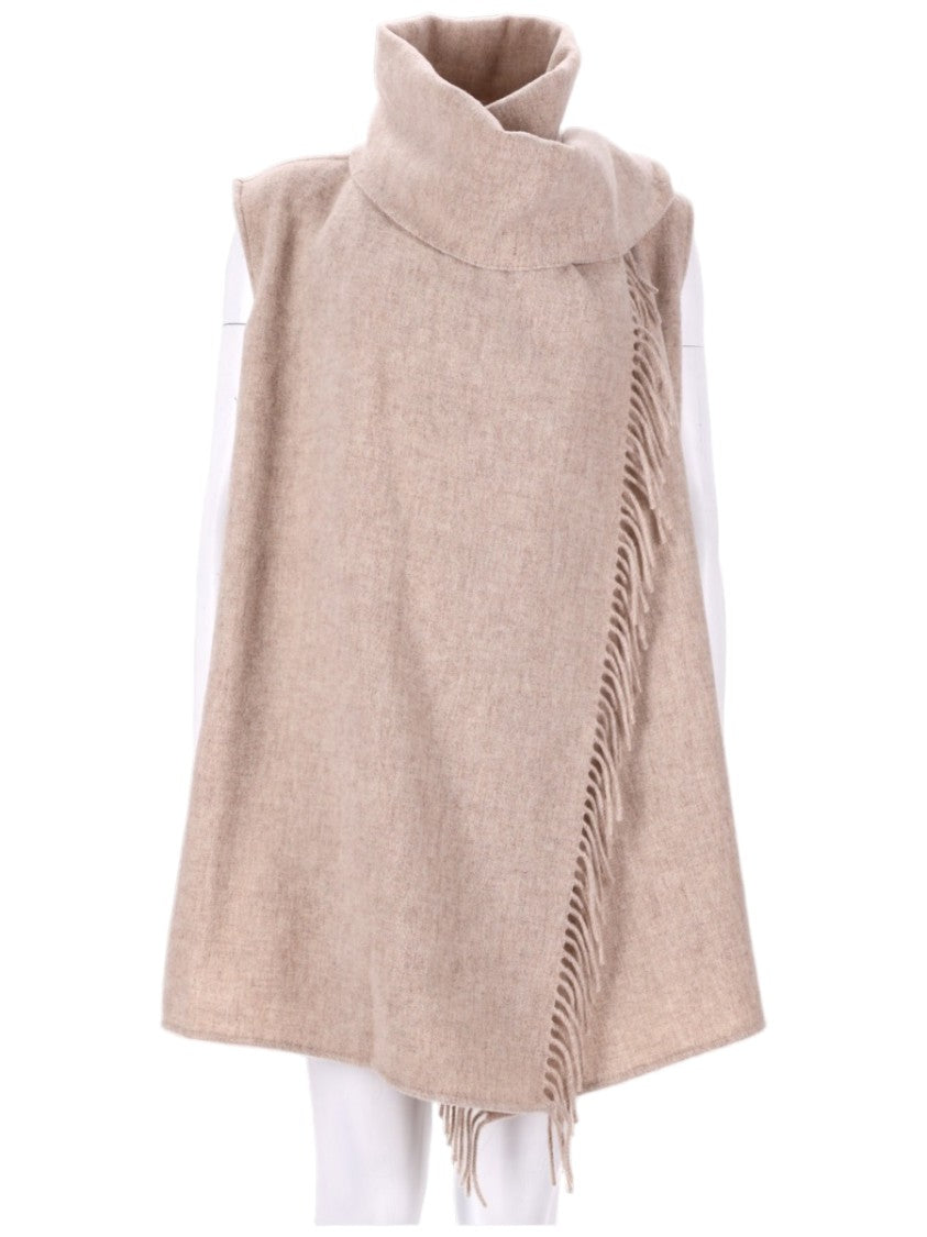 Fabiana Filippi Wool Blend Gilet With Fringed Scarf