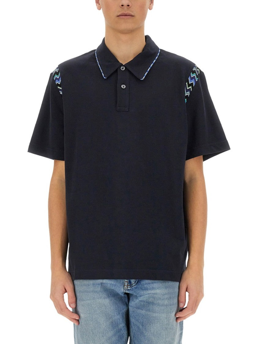 Missoni Polo Shirt With Zig Zag Embroidery
