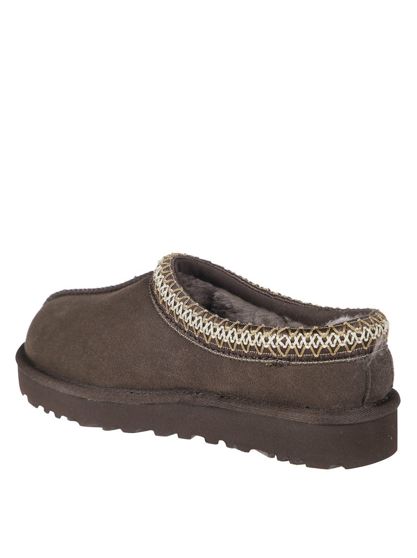 Ugg Tasman Ii Suede Plush Woven Trim Slippers