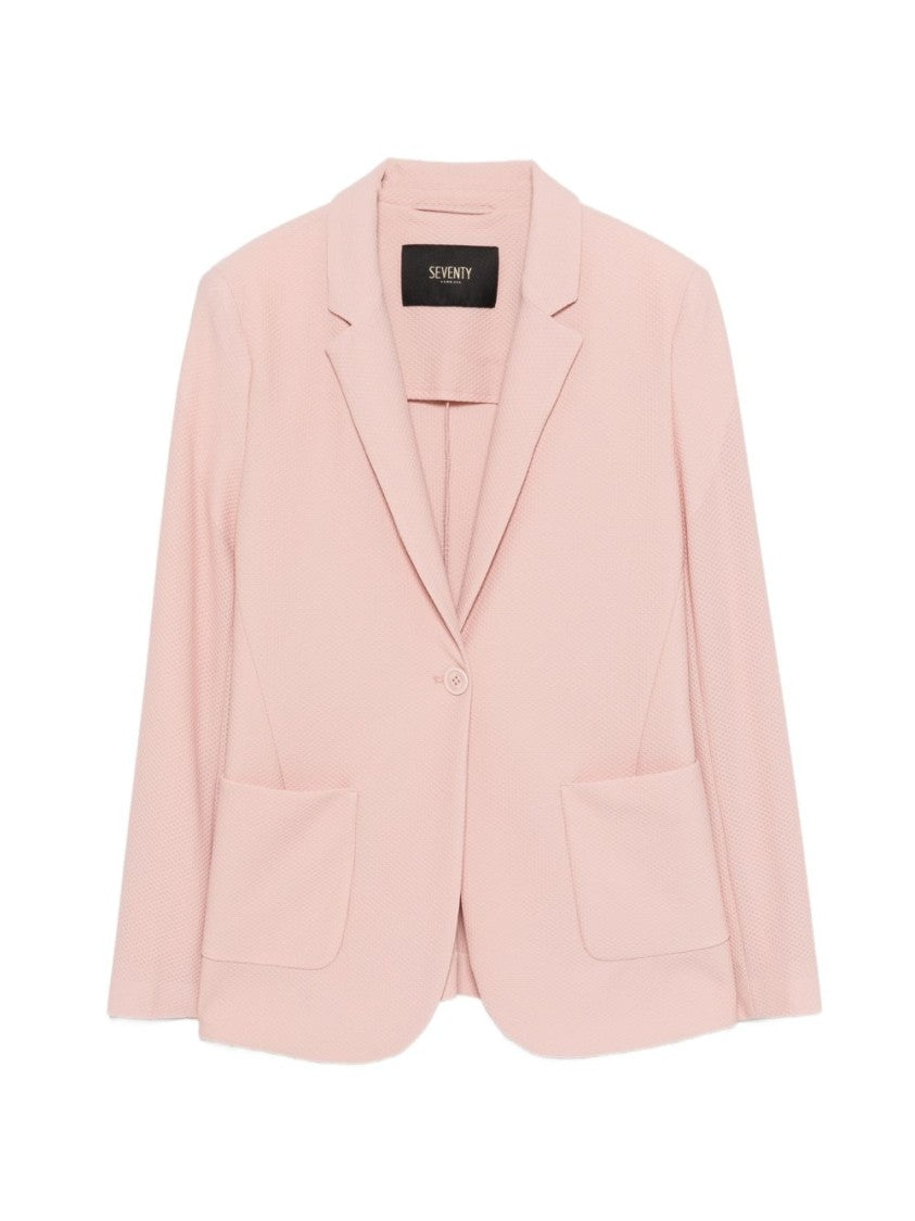 Seventy Sergio Tegon Tailored Pink Jacket With Notched Lapels