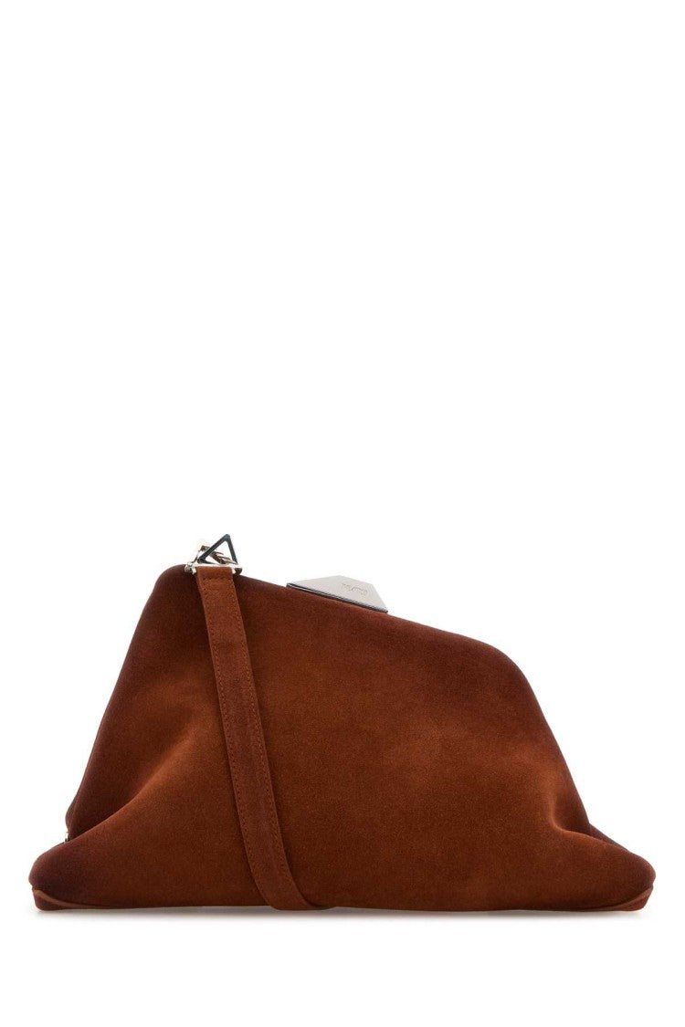 The Attico Caramel Suede Day Off Clutch