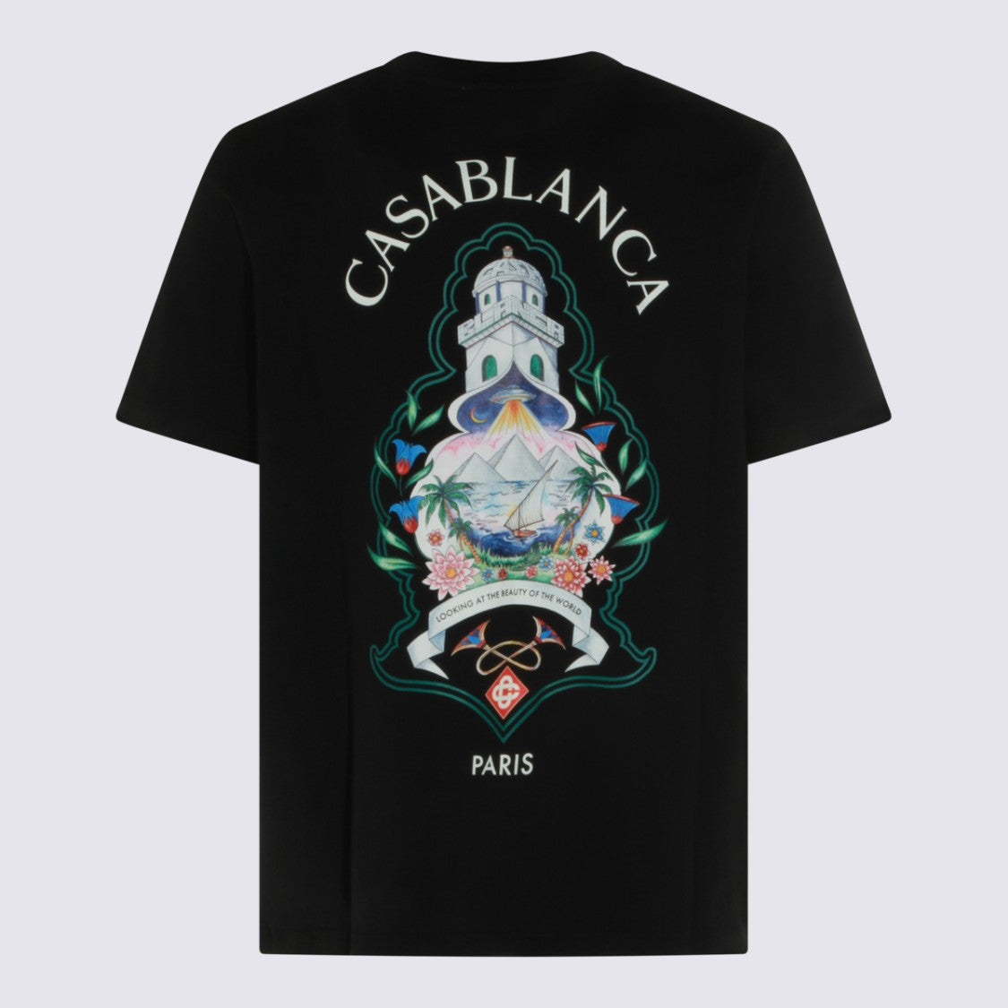 Casablanca Black Graphic Print T-Shirt With Iconic Casablanca Design