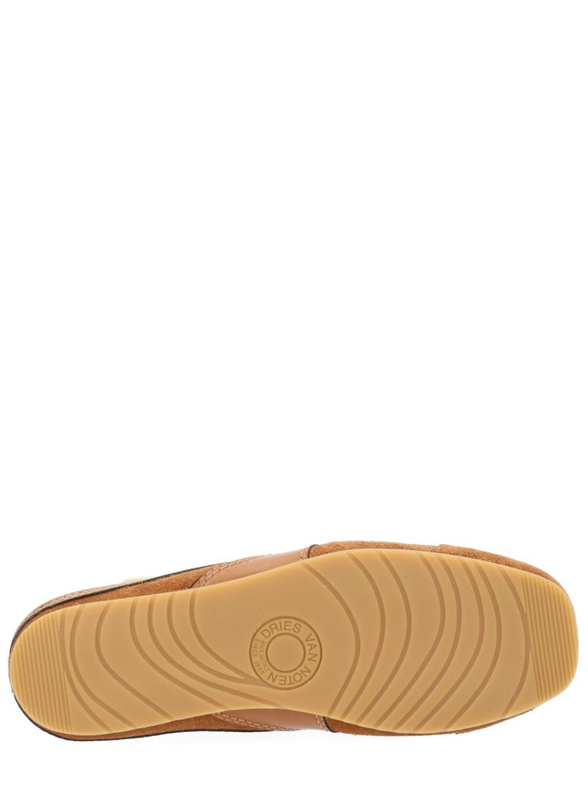 Dries Van Noten Warm Brown Slip-On Backless Suede Sneakers